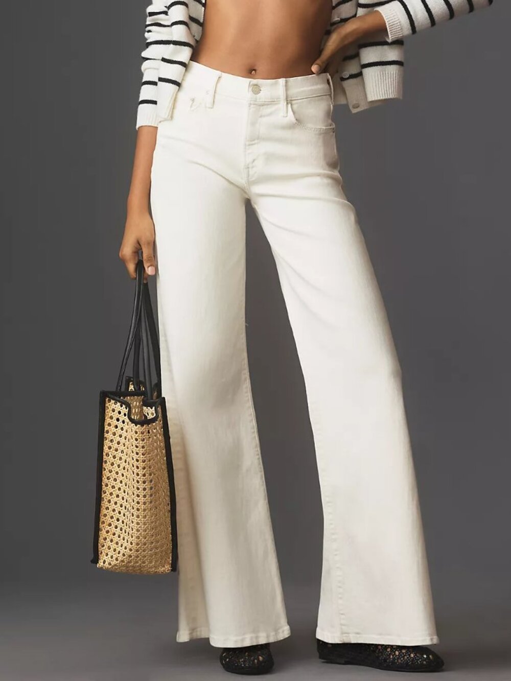 New! MOTHER The Twister Skimp Mid-Rise Flare Jeans